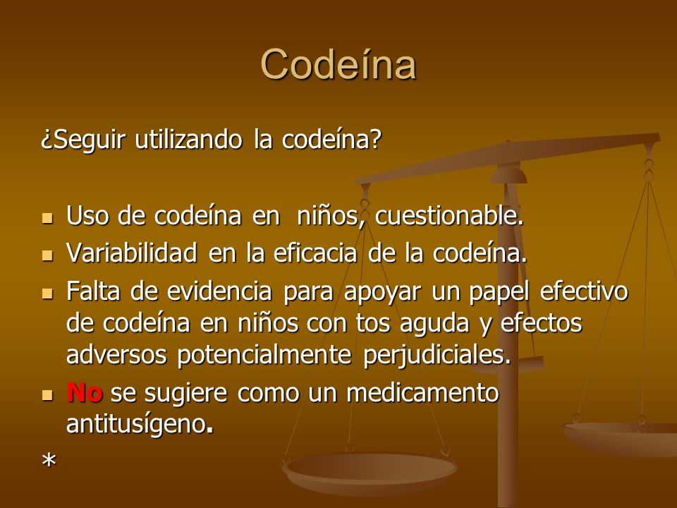 Codeina tiene efectos secundarios